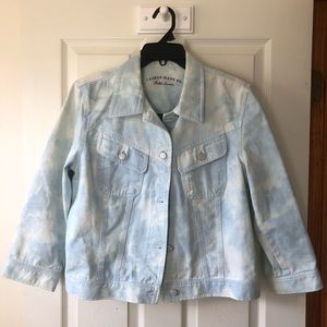 Lauren Jeans Co Ralph Lauren Tie Dye Cloud Sky Denim Jacket Size L